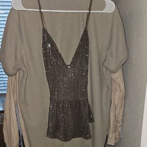 Express Brown Sequin Camisole